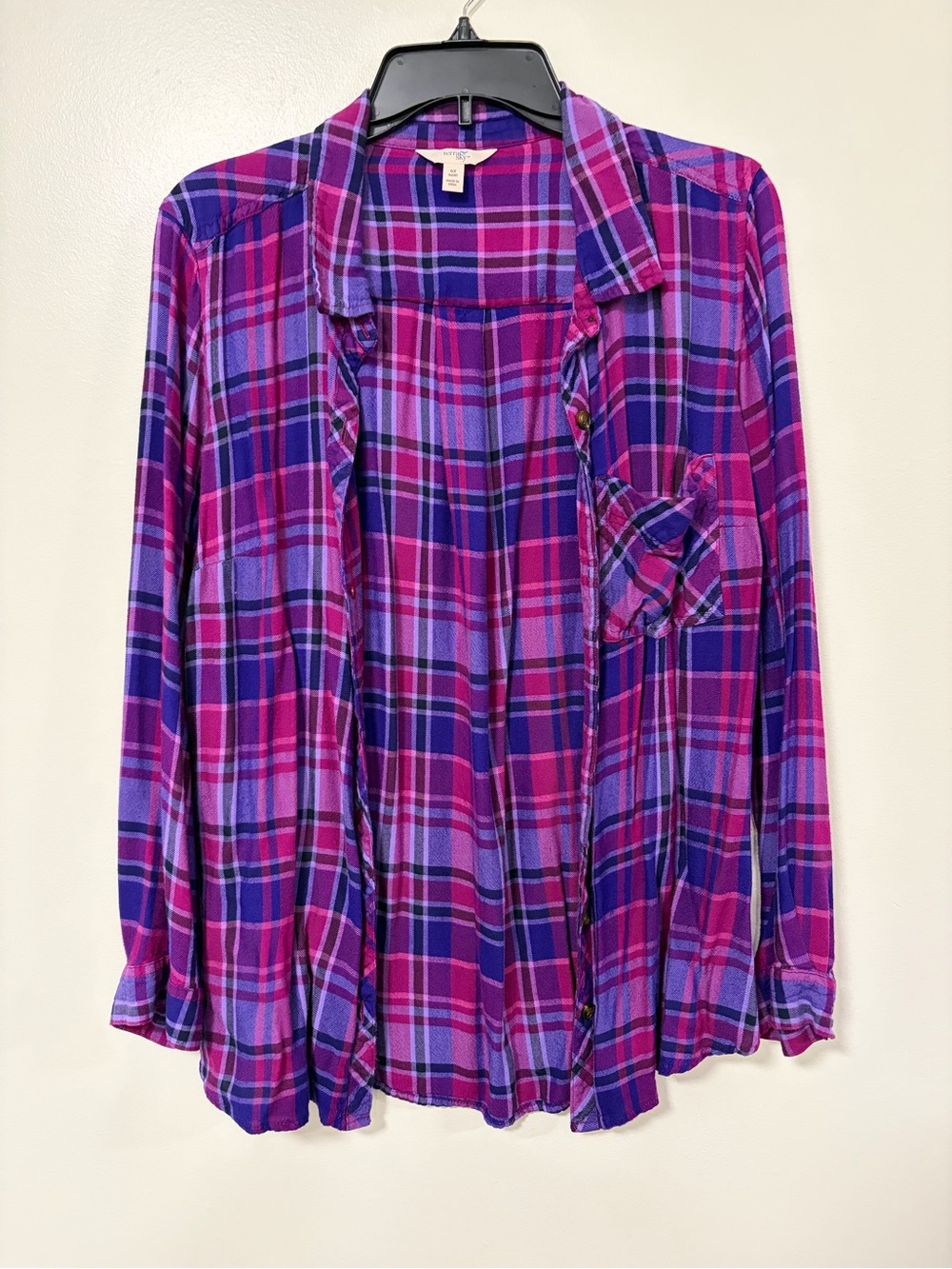 Terra & Sky Purple and Pink Plaid Button-Down Shirt